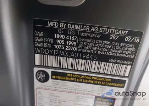 2018 Mercedes-Benz Amg Gt S из США, поврежденный, VIN WDDYJ7JAXJA019446